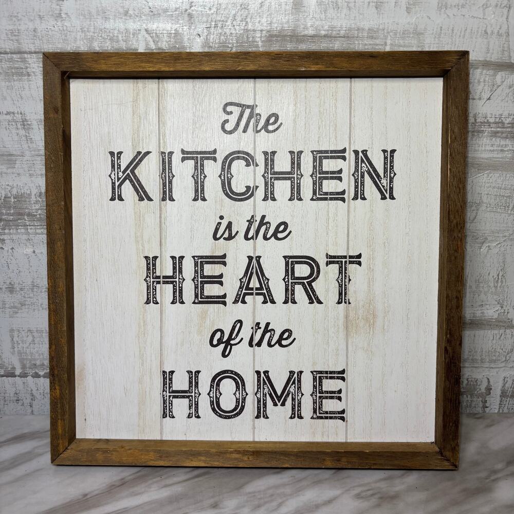 Farmhouse The Kitchen Is the Heart of the Home Wood Wall Sign